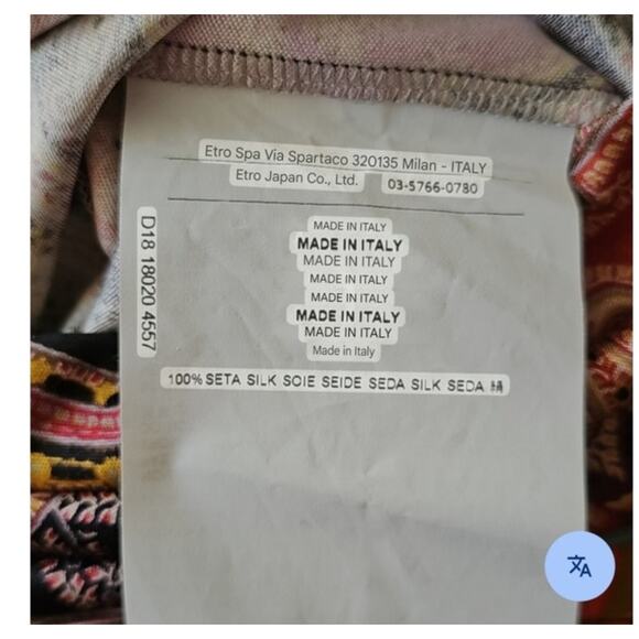 ETRO Women's Multicolored Paisley 100% Silk Bohemian Top Sz M (Approx) - Picture 11 of 16